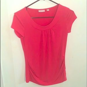 New York & Company Pink Scoop Neck Blouse